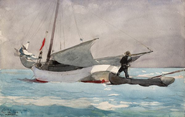 Winslow Homer, Stowing Sail, 1903